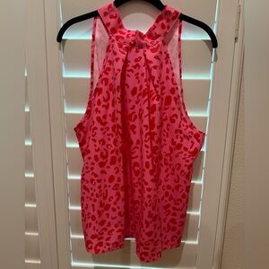 Pink leopard top. Never worn